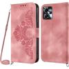 Netany Cover per Motorola Moto G13 / G23 / G53 5G con Cordino, Flip Portafoglio Magnetica Custodia in Pelle, [2 Porta Carte][Chiusura Magnetica],Custodia Libro Antiurto Cover con Laccio (Rosa)