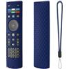Hesupy Custodia protettiva in silicone per telecomando Vizio XRT140, morbida pelle, per Smart TV XRT140, antiscivolo, antiurto, con cordino (blu scuro)
