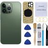 Perzework OEM Cover posteriore in vetro di ricambio per iPhone 13 Pro Max 6,7 pollici (verde alpino) tutti i vettori con adesivo preinstallato e kit di riparazione professionale