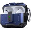 DASFOND Custodia Armor per AirPods Pro - Custodia protettiva integrale resistente agli urti con clip di sicurezza compatibile con la custodia Apple AirPod Pro 1/2 generazione, Blu