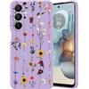 Guxira Cover Protettiva per Samsung Galaxy A35 5G, Carino Floreale Design Custodia Antiurto Sottile Morbida Silicone Cover Antipolvere Protettiva Case per Galaxy A35 5G - Vite viola
