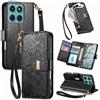 Fertuo Cover per Motorola Moto Edge 60 Fusion/Edge 60 / Edge 60 Pro, Fiori Custodia a Libro Portafoglio Antiurto in Pelle PU Flip Case Interna Silicone con Porta Carte e Chiusura Magnetica, Nero