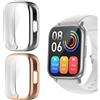 Blueshaweu Custodia compatibile per smartwatch RUIMEN H1 1,85, flessibile TPU protezione completa con pellicola protettiva antigraffio Custodia compatibile con RUIMEN H1 1,85 (Argento+Oro Rosa)