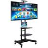 Yaheetech Supporto TV Portata 50 Kg Pavimento Altezza Regolabile Carrello Mobile Porta TV Schermi Lcd Led Plasma da 30 a 60 Pollici Ultra Stabile Inclinabile 3 Ripiani Max Vesa 400 x 600 mm