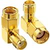 YILIANDUO RP-SMA Maschio a SMA Femmina 90 Gradi Ad Angolo Retto Antenna Connettore per FPV Drone Controller Router WiFi PCIE Adattatore per Scheda di rete 4G LTE Telecamera Confezione da 2