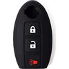 Lage Guscio Cover Chiave in Silicone per Telecomando Auto Nissan 3 tasti (vedere compatibilità nelle foto) Qashqai Micra Juke Murano X-Trail Almera Elgrand Cube Altima Navara Note Pathfinder (NERO)