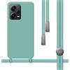 Tumundosmartphone Cover Silicone Liquido Con Cordino per Xiaomi Redmi Note 12 Pro + Plus 5G Colore Verde