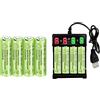 ZYGY 8PCS 1.2V 1800mAh Ni-MH AA Batterie con caricatore USB Adatto per microfono senza fili, giocattoli elettrici, mouse RC, calcolatrice, rasoio, elettrodomestici, luce solare Batterie ricaricabili