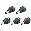 sourcing map 5 pezzi 5,5x2,5mm DC Alimentazione Jack Spina Adattatore Connettore per LED Striscia CCTV Fotocamera Cavo Filo Termina