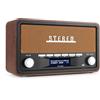 Audizio Foggia, Retro Radio, DAB Plus Radio, Bluetooth, Alimentazione a batteria, Radiosveglia, FM, 20 slot di memoria, AUX, Allarme Radio Cucina Vintage, Rame Arancione