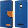 Shantime Custodia Flip in Tessuto Oxford e Pelle PU Compatibile con Brondi Amico Smartphone 4G, Cover Protettiva con Chiusura Magnetica e Tasche per Carte (Blu)