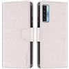 Shantime Custodia Portafoglio in Pelle Compatibile con TCL 20L T774H, Cover Colorata Flip con Portacarte, Chiusura Magnetica Protettiva(Bianco)