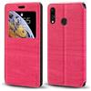 Shantime Custodia Flip in Pelle PU con Finestra Visibile e Chiusura Magnetica Invisibile Compatibile con Asus Zenfone 5z ZS620KL, Protezione Totale (Rosa)