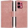 Shantime Custodia Portafoglio in Pelle Compatibile con Oppo A6 Pro 5G CPH2781, Cover Colorata Flip con Portacarte, Chiusura Magnetica Protettiva(Oro Rosa)