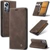 SLWYF Cover Compatible con Xiaomi 12 lite, Retro Flip Caso in PU Pelle Premium Portafoglio Custodia Resistente Protezione Chiusura Magnetica Case per Xiaomi 12 lite - Caffè