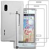 ebestStar - Cover Compatibile con LG Optimus L5 E610 Custodia Protezione S-Line Design Silicone Gel TPU Morbida e Sottile + Penna +3 Pellicole plastica, Trasparente