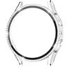 Generic Custodia compatibile con Samsung Galaxy Watch 6 40 mm, pellicola protettiva in vetro temperato, pellicola protettiva completa in policarbonato bumper cover glitter per Galaxy Watch 6 40 mm (argento)