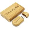 AIVYNA Chiavetta USB personalizzata e scatola regalo in legno - Chiave di memoria e scatola di legno con testo personalizzabile - Unità flash - Archiviazione dati - Idea regalo (bambù 32 GB)