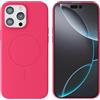 Mixroom - Custodia Cover Case per iPhone 13 PRO Max in Tpu silicone liquido morbido compatibile con MagSafe con cerchio magnetico integrato Fucsia C09