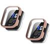 TINGYR 2 Pezzi Cover Compatibile con Amazfit Bip 5 Unity, PC + Vetro Temperato per Proteggere lo Schermo, Anticaduta, Custodia Compatibile con Amazfit Bip 5 Unity.Rosa