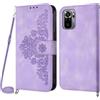 Netany Cover per Xiaomi Redmi Note 10 4G/ Redmi Note 10S con Cordino, Flip Portafoglio Custodia in Pelle, [2 Porta Carte][Chiusura Magnetica],Custodia Libro Antiurto Cover con Laccio (Viola)