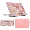 FFBOFFC Cover Compatibile con MacBook Pro 13 Pollici 2012 2011 2010 2009 2008 Versione Modello A1278 con CD-ROM, Protettiva in Pelle Rigida Case & Borsa & Tastiera Cover, Marmo rosa