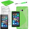 ebestStar - Cover Compatibile con Nokia Lumia 930 Custodia Protezione S-Line Design Silicone Gel TPU Morbida e Sottile + Mini Penna +3 Pellicole plastica, Verde [Apparecchio: 137 x 71 x 9.8mm, 5.0'']