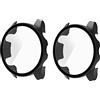 QINOUK Custodia Rigida per Garmin Forerunner 265S con Vetro Temperato, [2-Pack] Custodia Protettiva Antigraffio compatibile con Garmin Forerunner 265S-Nero