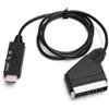 Dpofirs Adattatore Convertitore SCART a HDMI, Adattatore Scaler Convertitore Video con HDMI, VHS VCR DVD, Adattatore Convertitore SCART HDMI, Supporto Convertitore SCART a HDMI 720p