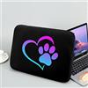 Showudesigns Dog Paw Laptop Sleeve Bag per Donne Uomini Computer Sleeve 13 pollici Laptop Portatile Semplice Laptop Protector Felice per viaggio d'affari Laptop Pouch Nero Valigetta