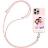 HBRYXJ Cover Personalizzata con Cordino per iPhone 15, Personalizzate Custom Case con Foto e Test, Custodia con Laccio Tracolla Cellulare Regolabile e Rimovibile Cordino (Multicolore)