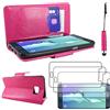 ebestStar - Cover Compatibile con Samsung S6 Edge +Galaxy SM-G928F Edge Plus Custodia Portafoglio Pelle PU Protezione Flip +Mini Penna +3 Pellicole plastica, Rosa [Apparecchio: 154.4x75.8x6.9mm 5.7]