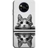 Mixroom - Cover Custodia Back case In TPU Silicone Morbido Per Oppo Realme 12 5G Fantasia Gattino Micio Su Specchio L149