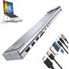 Generico Sostegno Laptop con Docking Station - Supporto Raffreddamento PC con Altezza Regolabile,Adattatore Ergonomico 8 in 1 con Ricarica Rapida per Computer Casa Ufficio Studio