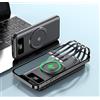 JUDEWY Banca Di Potenza 30000mah, Banca Di Potenza a Ricarica Rapida, Linee Di Alimentazione Mobile, Potenza Magnetica 30000mah (Nero)