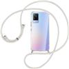SIMao Cover Collana per Cellulare Compatibile con VIVO V21 5G, Custodia Trasparente Silicone con Cordino Necklace Case Protettivo Cover Custodia da Collo Custodia con Cordino,Argento