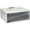 HMF 65704-07 Armadio rack 19 pollici, Armadio di rete | 4 U | 400 mm di profondità | porta in vetro | grigio chiaro