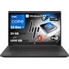 HP Notebook 250 G10, Pc portatile Grey, Intel Core i7 1335U 13Th Gen 5Ghz, Ram 24Gb, SSD 1000Gb, Display 15.6 Full HD, Win 11 Pro, computer pronto utilizzo
