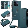 FANFO Borse Tracolla Cover per Honor 200 Smart / X7c 5G, Scomparto con cerniera Pelle Flip Custodia per Telefono, Portafoglio Multifunzione Porta Custodia. Green