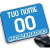 csm informatica Tappetino Mouse Pad Gadget Compatibile per tifoso Azzurro del Napoli Calcio personalizzabile Tuo nome e Numero #forzanapoli Stile maglia strisce sfondo azzurro regalo natale compleanno festa papà