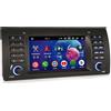 erisin Android 14 4GB+64GB 8 Nucleo Autoradio GPS Navigatore per BMW X5 E53 Carplay Android Auto DSP Bluetooth 5.0 WiFi RDS Car Radio Canbus, Schermo tattile IPS, Controllo al volante