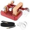 Putikeeg CW Key Automatic Morse - Morse Code Keyer Morse Telegraph Key Lambic Double Paddle Morse Code Key Lega di Alluminio CW Morse Code Key Base Quadrata - Rosso Oro