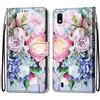 Mo-Somnus Cover per Samsung Galaxy A10, Custodia in PU Pelle Magnetica Libro Flip Caso Antiurto Portafoglio [Supporto Stand] con Porta Carte e Cinturino da Polso Wallet Case (Fiore 3)