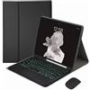 JZCZMCE Custodia con Tastiera per Samsung Galaxy Tab S11 Ultra 14,6 Pollici 2025 (SM-X930/X936B), Tastiera Magnetica Staccabile Retroilluminata Senza Fili con Mouse Bluetooth,Nero