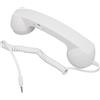 VBESTLIFE Retrò Telefono da 3,5mm, a Prova di Radiazione, Ricevitore per Telefono Cellulare Cablato, Altoparlante per Microfono per Tutti gli Smartphone e Computer con Jack da 3,5mm (WHITE)