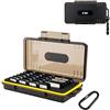 Kiwifotos Kiwi Fotos - Custodia per schede di memoria con 45 scomparti, per 30 schede SD/NS (Nintendo Switch)/PSV/CFexpress tipo A + 15 schede CF/XQD/CFexpress di tipo B, scatola organizer per carte resistente