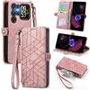 MOJIA Cover per Oukitel C62 / C62 Pro / C62 GT, [Anti Caduta Anti Graffio] Custodia Flip Wallet in Pelle di Alta Qualità con Porta Carte e Supporto. Rosa