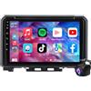 Keoaiob Autoradio Android 14 per Su-zuki Jimny 2019-2024 Navigatore GPS satellitare, stereo per auto touch screen da 9 pollici, telefono Carplay e Android Auto/Wi-Fi/Bluetooth/1080P AHD Telecamer(Size:M600S)