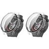 QJONSIU Cover Rigida per Huawei Watch GT 5 Pro 46mm con Vetro Temperato, [2-Pack] Cover Protettiva Antigraffio Case Compatibile con Huawei Watch GT 5 Pro 46mm-Trasparente