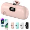 Bpoeee Mini Portable Charger Power Bank for Phone, Small Portable Charger for iPhone, Upgraded 3000/5000/10000 Mah Fast Charging, Compatible with All Types Phone (pink,10000mA,for Lightning interface)